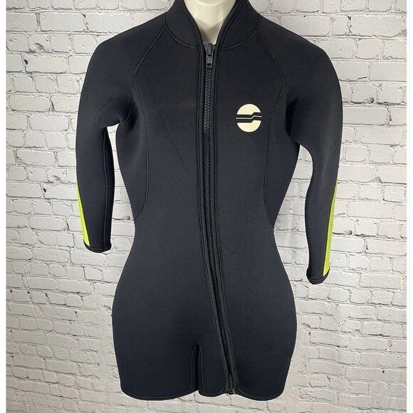 Sherwood Black 7mm Full Front Zip Long Sleeve Shorty Diving Wetsuit Size 14